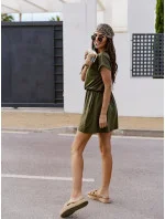Bavlnené khaki elastické šaty (657) Bavlnené khaki elastické šaty (657)