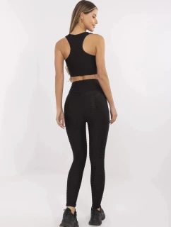 Čierny dámsky športový set - top a legíny 5448