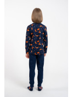 Chlapčenské pyžamo Witalis, dlhý rukáv, dlhé nohavice - potlač/navy blue
