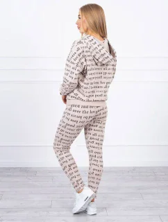 Sada s potlačou béžová