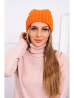 Čiapka s rolovaním Magda K293 orange neon
