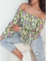 Dámska pruhovaná blúzka SPRIAN green FashionStreet RY2464 Dámska pruhovaná blúzka SPRIAN green FashionStreet RY2464