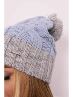 Paris fleecová čiapka K212 svetlo modrá + svetlo šedá