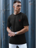 Pánske základné bavlnené tričko čierne FashionStreet RX5567