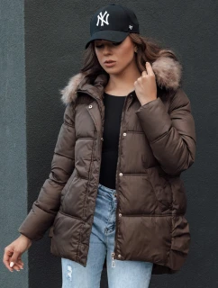 Dámska zimná bunda s kapucňou STELLAR hnedá FashionStreet TY4493
