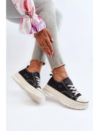 Damskie Trampki Na Masywnej Podeszwie Big Star NN274125 Czarne