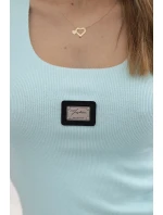 Rebrovaná blúzka s mätovým blúzkou