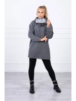 Zateplená mikina s kapucňou v grafitovej farbe