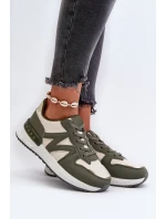 Sneakersy Damskie Z Eko Skóry Zielone Kaimans