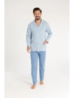 Regina 486 long/r M-XL Z25/26 pánske pyžamo bez zipsu