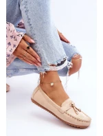 Klasyczne Zamszowe Mokasyny Beżowe Good Time