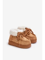 Śniegowce Botki Dziecięce Ocieplane Futerkiem Camel Adelane