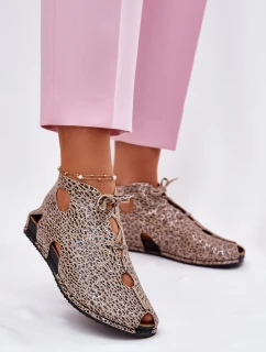 Wzorzyste Skórzane Botki Maciejka 03426-49 Panterka