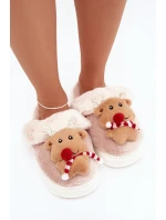 Vánoční kožené domácí pantofle dámské sobi béžové Ilianne Vánoční kožené domácí pantofle dámské sobi béžové Ilianne