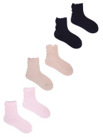 Yoclub Dievčenské ponožky s volánom 3-pack 1 Multicolour