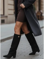 Dámske čižmy so širokým zvrškom čierne FashionStreet ZY1212 Dámske čižmy so širokým zvrškom čierne FashionStreet ZY1212