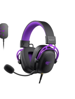 Herná náhlavná súprava Havit H2002+U (čierno-fialová)