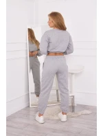 Zateplená súprava s krátkou mikinou šedá