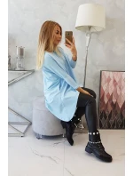 Oversize blúzka v modrej farbe