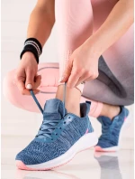 Praktické dámske tenisky modré bez podpätku