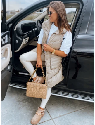 Dámska prešívaná vesta MARIEL béžová FashionStreet TY3015 Dámska prešívaná vesta MARIEL béžová FashionStreet TY3015