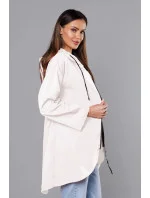 Tenký asymetrický dámsky prehoz cez oblečenie v smotanovej farbe (B8117-26) Tenký asymetrický dámsky prehoz cez oblečenie v smotanovej farbe (B8117-26)