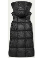 Jednoduchá čierna dámska vesta s kapucňou (YP-22072-1)