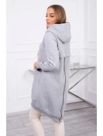 Zateplená mikina so zipsom na chrbte sivá