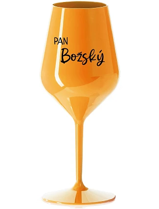 Pán Boh - oranžový nerozbitný pohár na víno 470 ml