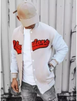 Pánska mikina na zips v ecru farbe FashionStreet BX5432 Pánska mikina na zips v ecru farbe FashionStreet BX5432