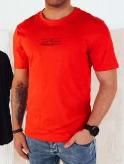 Pánske oranžové tričko s potlačou FashionStreet RX5473