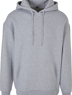 Build your Brand BB 006 Oversize mikina s kapucňou z hrubej bavlny 56.B006 melírovaná šedá