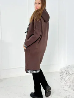 Mikina s kapucňou na zips hnedý