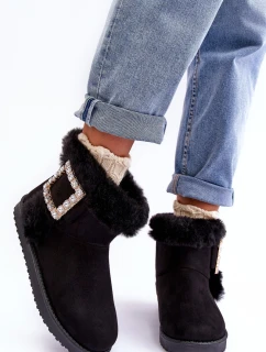 Śniegowce Ocieplane Z Klamrą Czarne Dulca