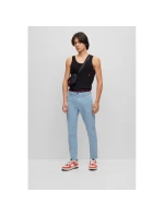 Pánske nohavice Hugo Boss slim fit z elastického bavlneného gabardénu modrej farby (50468314-451)