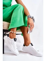 Damskie Skórzane Tenisówki BIG STAR HH274071 Biało-Czarne