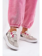 Buty Sportowe Damskie Z Siateczką I Ćwiekami Szare Ogalda