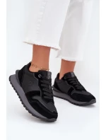 Skórzane Sneakersy Damskie Big Star OO274529 HI-POLY SYSTEM Czarne