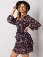 WN SK 21049 šaty.38X čierna a ružová