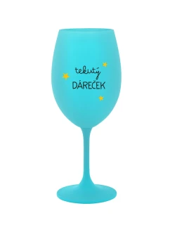 TEKUTÝ DÁREČEK - tyrkysová sklenice na víno 350 ml