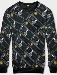 Pánska mikina s potlačou čierna (8B1110-3)