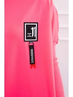 Oversize mikina s asymetrickými bokmi ružová neónová Oversize mikina s asymetrickými bokmi ružová neónová
