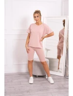 Komplet top+legginsy ciemny pudrowy róż