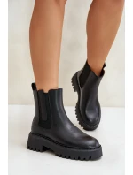 Skórzane Ocieplane Botki Sztyblety Damskie Big Star OO274A386 Czarne