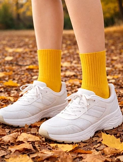 Netlačiace dámske rebrované ponožky W.997