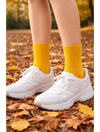 Netlačiace dámske rebrované ponožky W.997