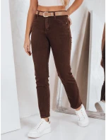 Dámske úzke zúžené džínsy hnedé FashionStreet UY2843
