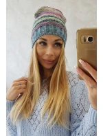 Fleecová čiapka Krystyna K207 fuchsiová+modrá