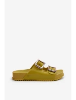 Damskie Klapki Gładkie ZAXY LL285077 Limonkowe