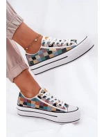 Wzorzyste Trampki Damskie Na Platformie Lee Cooper LCW-25-31-3441L Multikolor